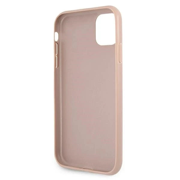 Apple iPhone 11 6.1 „Guess dėklas 4G Big Metal Logo GUHCN614GMGPI rožinės spalvos