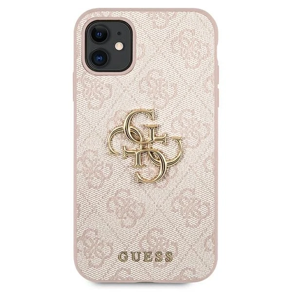 Apple iPhone 11 6.1 „Guess dėklas 4G Big Metal Logo GUHCN614GMGPI rožinės spalvos
