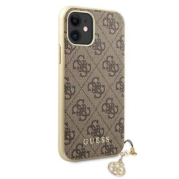 Apple iPhone 11 Guess Dėklas 4G Charms Collection (GUHCN61GF4GBR) rudos spalvos