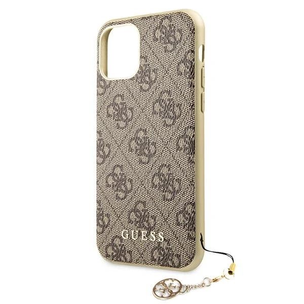 Apple iPhone 11 Guess Dėklas 4G Charms Collection (GUHCN61GF4GBR) rudos spalvos