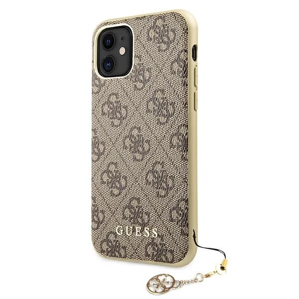 Apple iPhone 11 Guess Dėklas 4G Charms Collection (GUHCN61GF4GBR) rudos spalvos