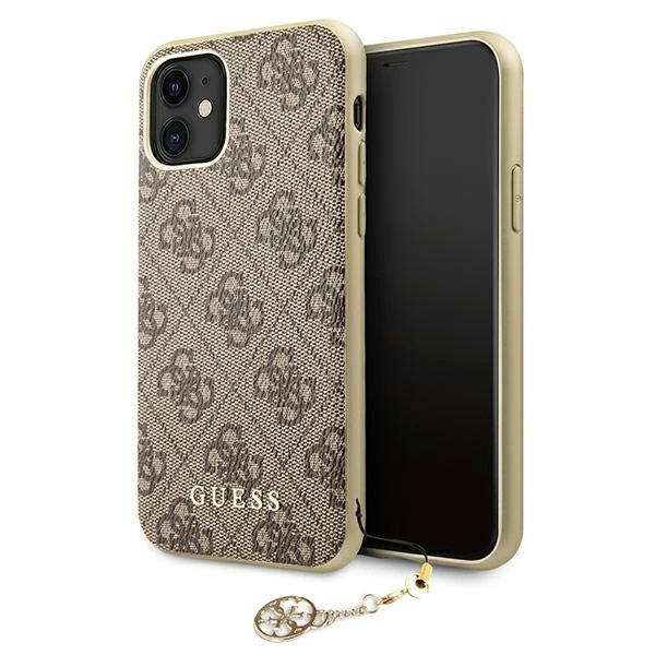 Apple iPhone 11 Guess Dėklas 4G Charms Collection (GUHCN61GF4GBR) rudos spalvos
