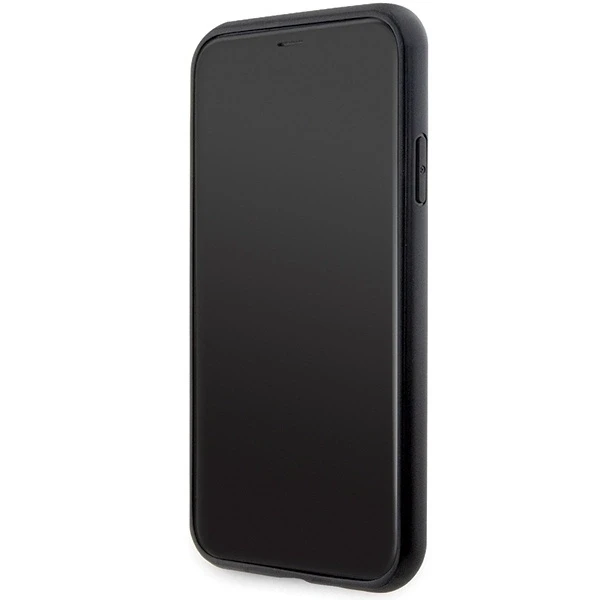 Guess GUHCN61P4SNK Apple iPhone 11 / Xr pilkas kietas dėklas 4G Stripe