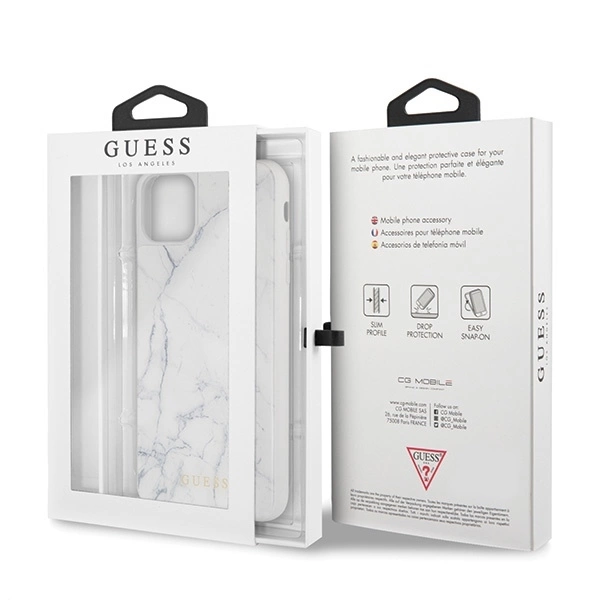 Guess GUHCN65HYMAWH iPhone 11 Pro Max baltas marmuras