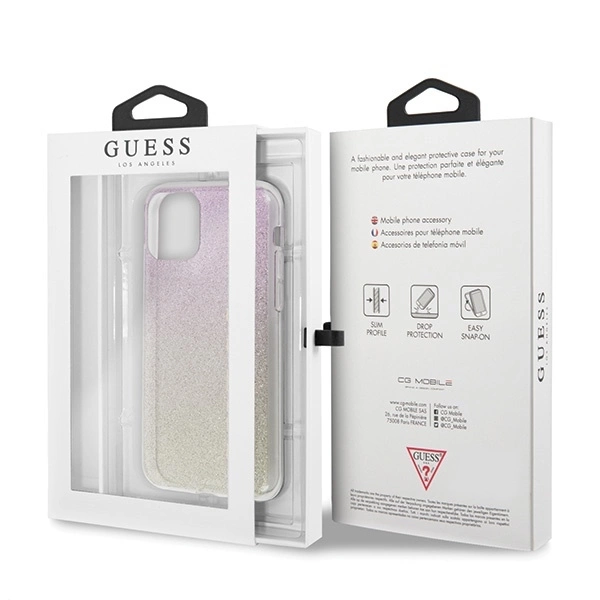 Dėklas GUESS HARD CASE GRADIENT GLITTER GUHCN65PCUGLGPI IPHONE 11 PRO MAX Rožinis-GOLD