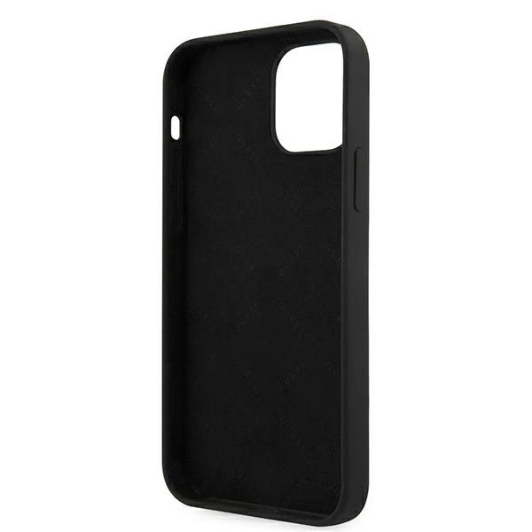 Apple iPhone 12 Pro Max Guess dėklas silikoninis Vintage (GUHCP12LLSVSBW) juodos spalvos