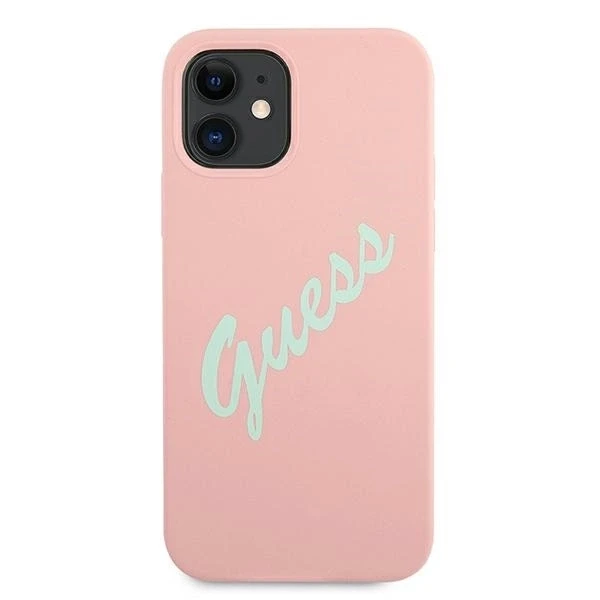 Dėklas GUESS HARDCASE GUHCP12SLSVSGP SILICONE VINTAGE IPHONE 12 MINI Rožinis/MINT