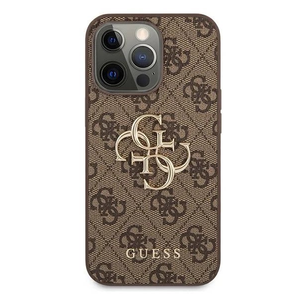Apple iPhone 13 Pro 6,1″ Guess dėklas 4G Big Metal Logo GUHCP13L4GMGBR rudos spalvos