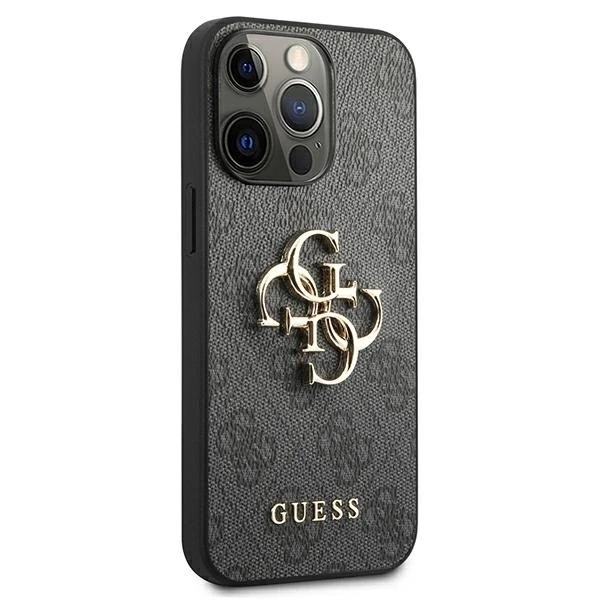 Apple iPhone 13 Pro Max 6,7″ Guess dėklas 4G Big Metal Logo GUHCP13X4GMGGR pilkas