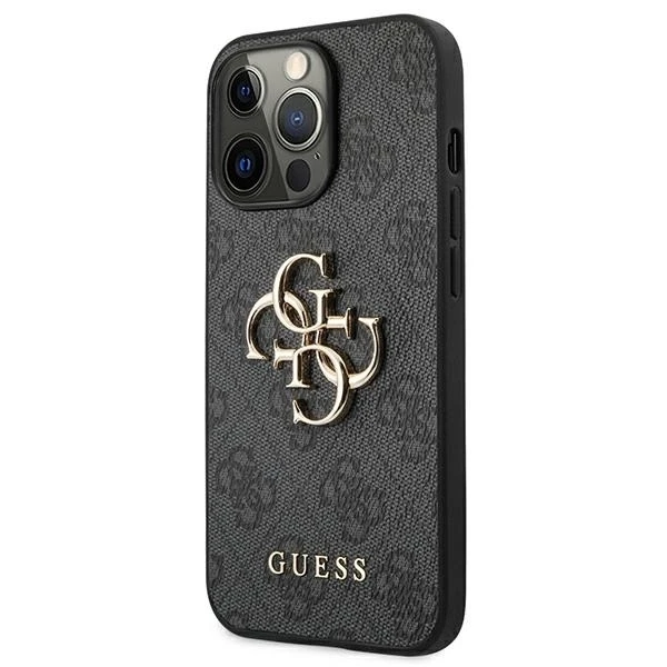 Apple iPhone 13 Pro Max 6,7″ Guess dėklas 4G Big Metal Logo GUHCP13X4GMGGR pilkas