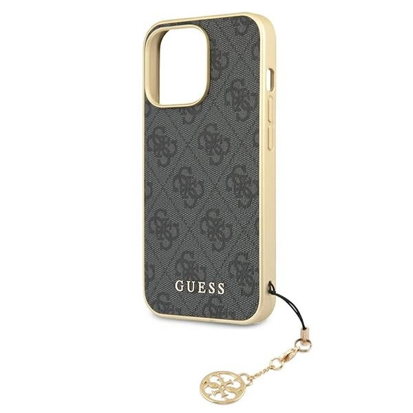 Guess GUHCP13XGF4GGR iPhone 13 Pro Max 6.7 quot; pilkas / pilkas kietas dėklas 4G Charms kolekcija