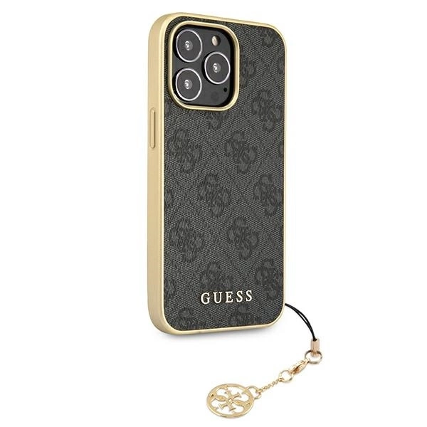 Guess GUHCP13XGF4GGR iPhone 13 Pro Max 6.7 quot; pilkas / pilkas kietas dėklas 4G Charms kolekcija