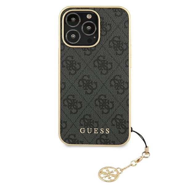 Guess GUHCP13XGF4GGR iPhone 13 Pro Max 6.7 quot; pilkas / pilkas kietas dėklas 4G Charms kolekcija