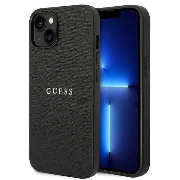 Dėklas Guess GUHCP14MPSASBBK iPhone 14 Plus 6,7" juoda/juodas Saffiano Strap