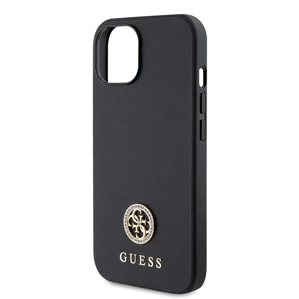 Dėklas GUESS GUHCP15MPS4DGPK IPHONE 15 PLUS / 14 PLUS 6.7 "Juodas / Juodas HARDCASE STRASS METAL LOGO