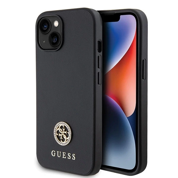 Dėklas GUESS GUHCP15MPS4DGPK IPHONE 15 PLUS / 14 PLUS 6.7 "Juodas / Juodas HARDCASE STRASS METAL LOGO