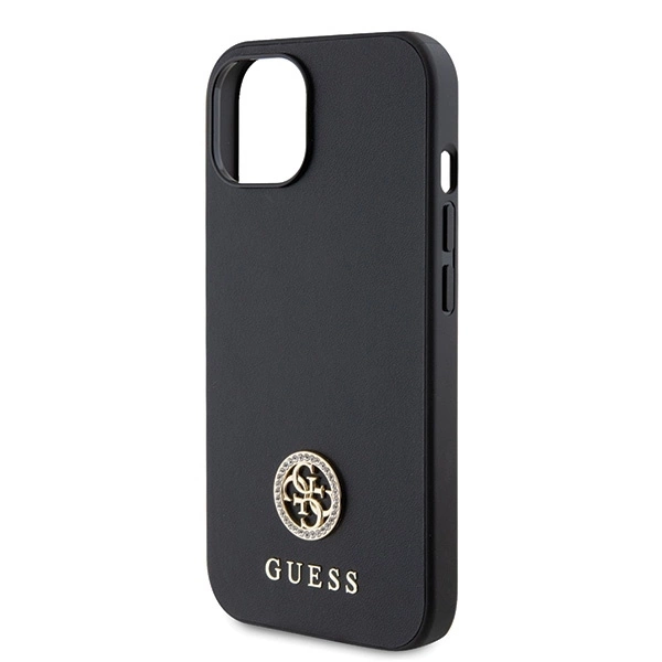 Dėklas GUESS GUHCP15SPS4DGPK IPHONE 15/14/13 6.1 "Juodas / Juodas HARDCASE STRASS METAL LOGO