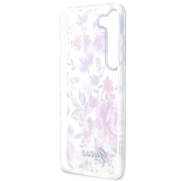 Guess GUHCS23MHCFWST S23+ S916 baltos spalvos kietas dėklas Flower Collection