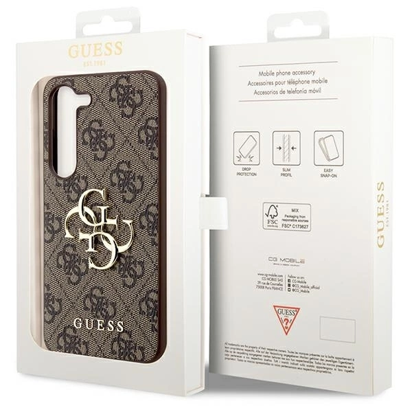Dėklas GUESS GUHCS23S4GBBR S23 S911 BRONZE/BROWN HARDCASE 4G BIG METAL LOGO