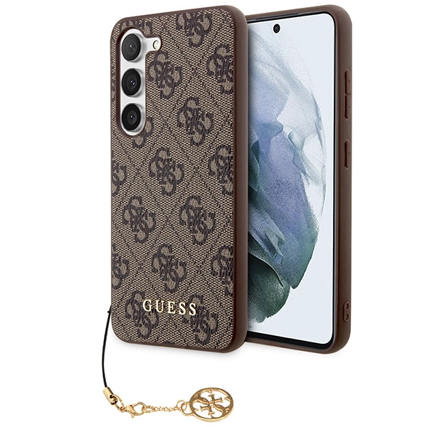 Dėklas GUESS GUHCS23SGF4GBB S23 S911 BRONZE/BROWN HARDCASE 4G CHARMS COLLECTION