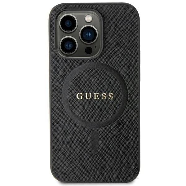 Dėklas GUESS GUHMP13LPSAHMCK IPHONE 13 PRO / 13 6.1 "Juodas / Juodas HARDCASE SAFFIANO MAGSAFE