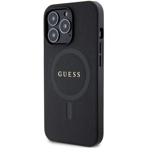 Dėklas GUESS GUHMP13LPSAHMCK IPHONE 13 PRO / 13 6.1 "Juodas / Juodas HARDCASE SAFFIANO MAGSAFE