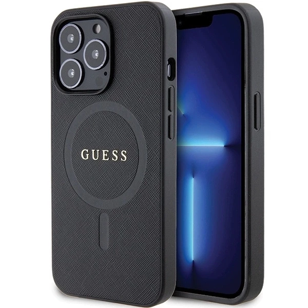 Dėklas GUESS GUHMP13LPSAHMCK IPHONE 13 PRO / 13 6.1 "Juodas / Juodas HARDCASE SAFFIANO MAGSAFE