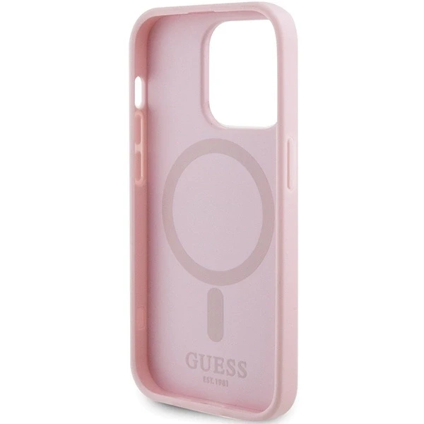 Dėklas GUESS GUHMP13LPSAHMCP IPHONE 13 PRO / 13 6.1 "Rožinis / Rožinis HARDCASE SAFFIANO MAGSAFE