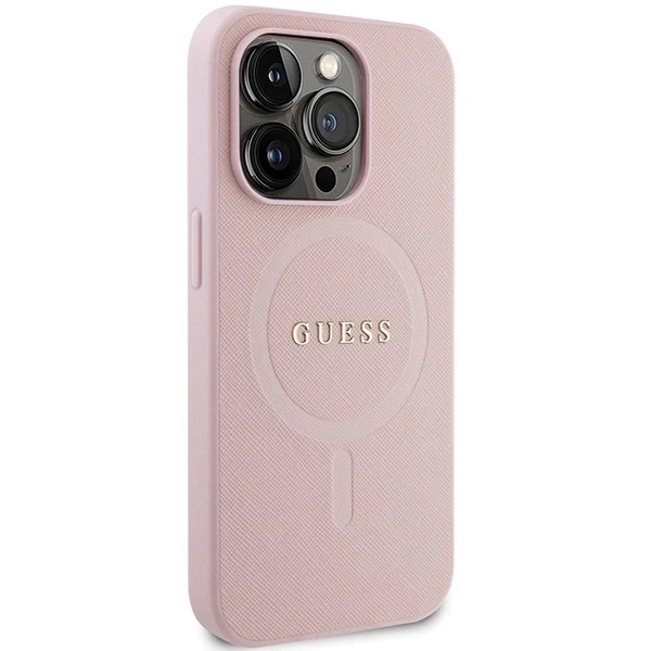 Dėklas GUESS GUHMP13LPSAHMCP IPHONE 13 PRO / 13 6.1 "Rožinis / Rožinis HARDCASE SAFFIANO MAGSAFE
