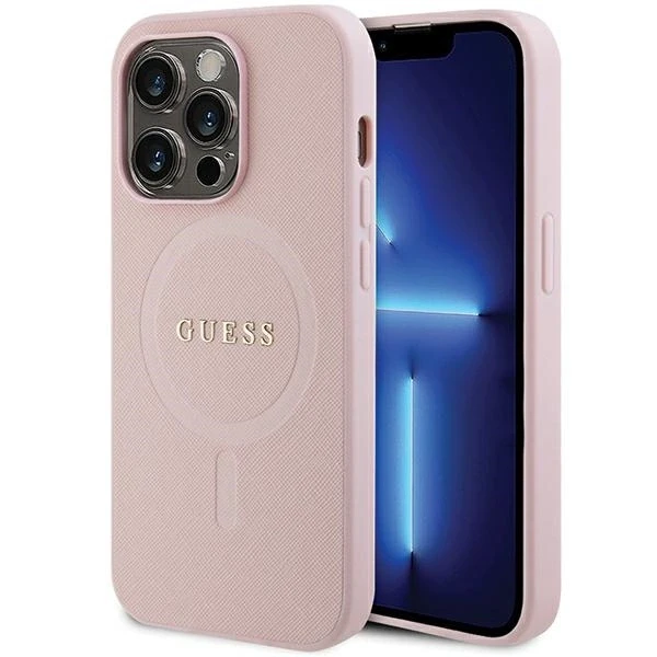 Dėklas GUESS GUHMP13LPSAHMCP IPHONE 13 PRO / 13 6.1 "Rožinis / Rožinis HARDCASE SAFFIANO MAGSAFE