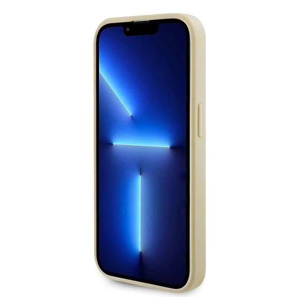 Dėklas GUESS GUHMP15XPSAHMCB IPHONE 15 PRO MAX 6.7 "ZLOTY/GOLD HARDCASE SAFFIANO MAGSAFE