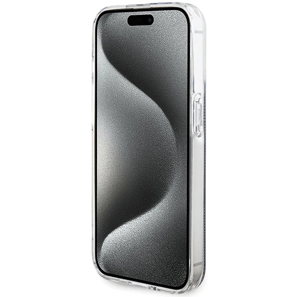 Dėklas GUESS GUHCP15XH4SGK IPHONE 15 PRO MAX 6.7 "Juodas/Juodas HARDCASE IML 4G GOLD STRIPE