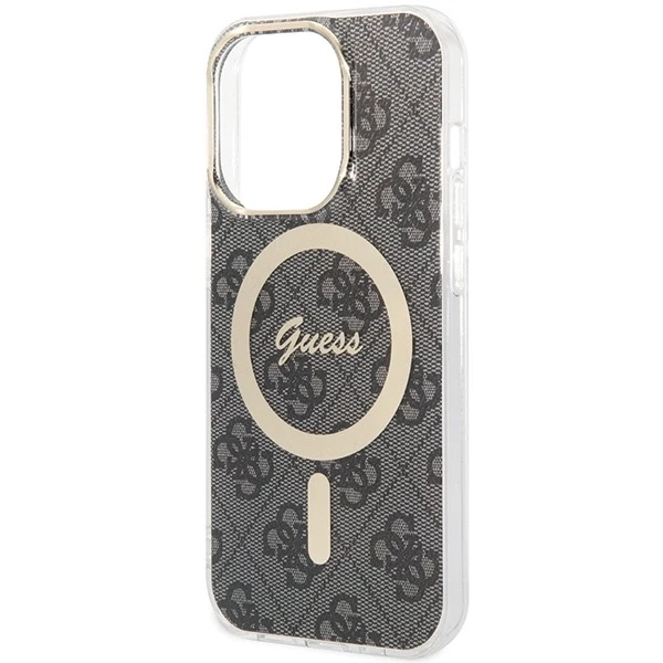 Dėklas GUESS GUHMP15LH4STK IPHONE 15 PRO 6.1 "Juodas/Juodas HARDCASE IML 4G MAGSAFE