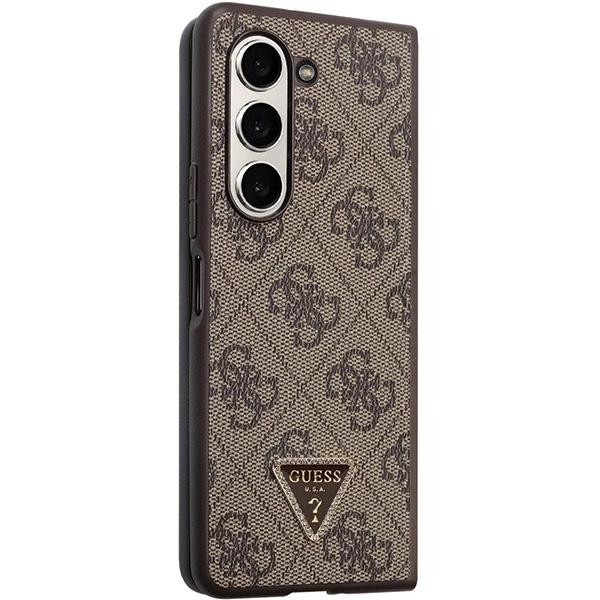 Samsung Galaxy Z Fold 5 Guess Odinis Dėklas 4G Triangle Strass (GUHCZFD5P4TDPW) rudos spalvos