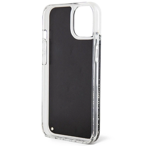 Apple iPhone 14 Guess dėklas Liquid Glitter Marble (GUHCP14SLCSGSGK) juodos spalvos