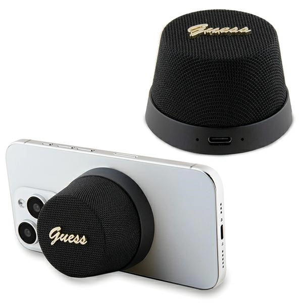 Guess Magnetic Script Metal Logo - Bluetooth garsiakalbis V5.3 juodas