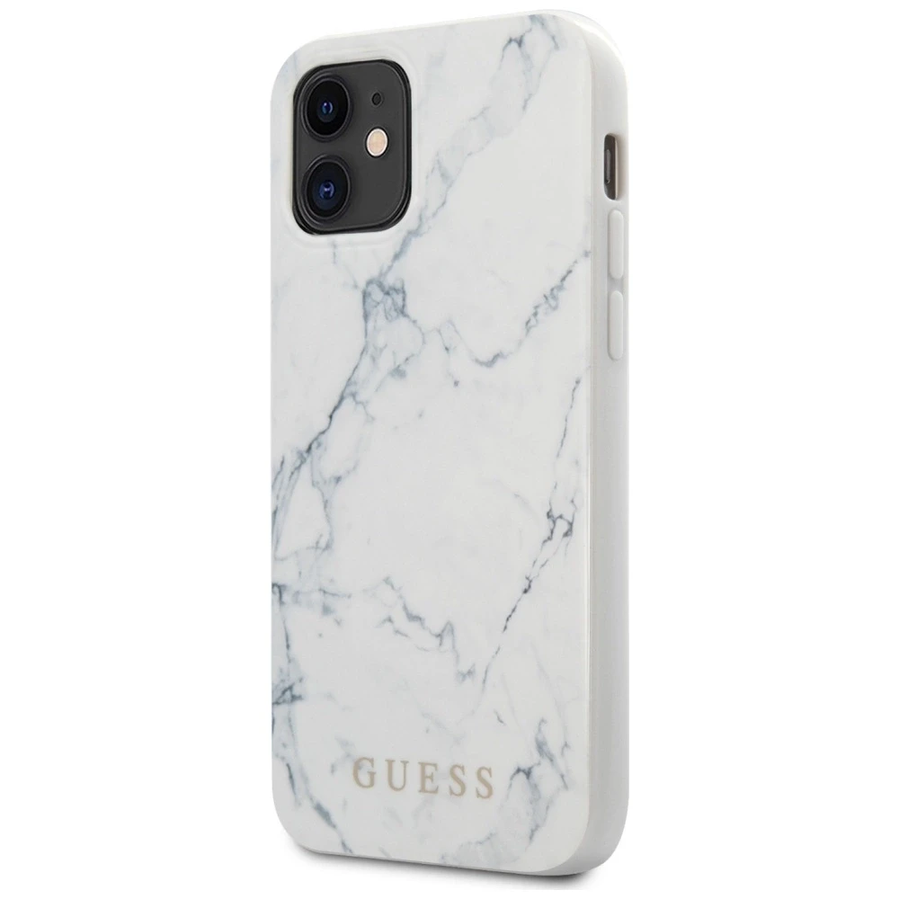 „Guess Marble“ – dėklas Apple iPhone 12 Mini baltas