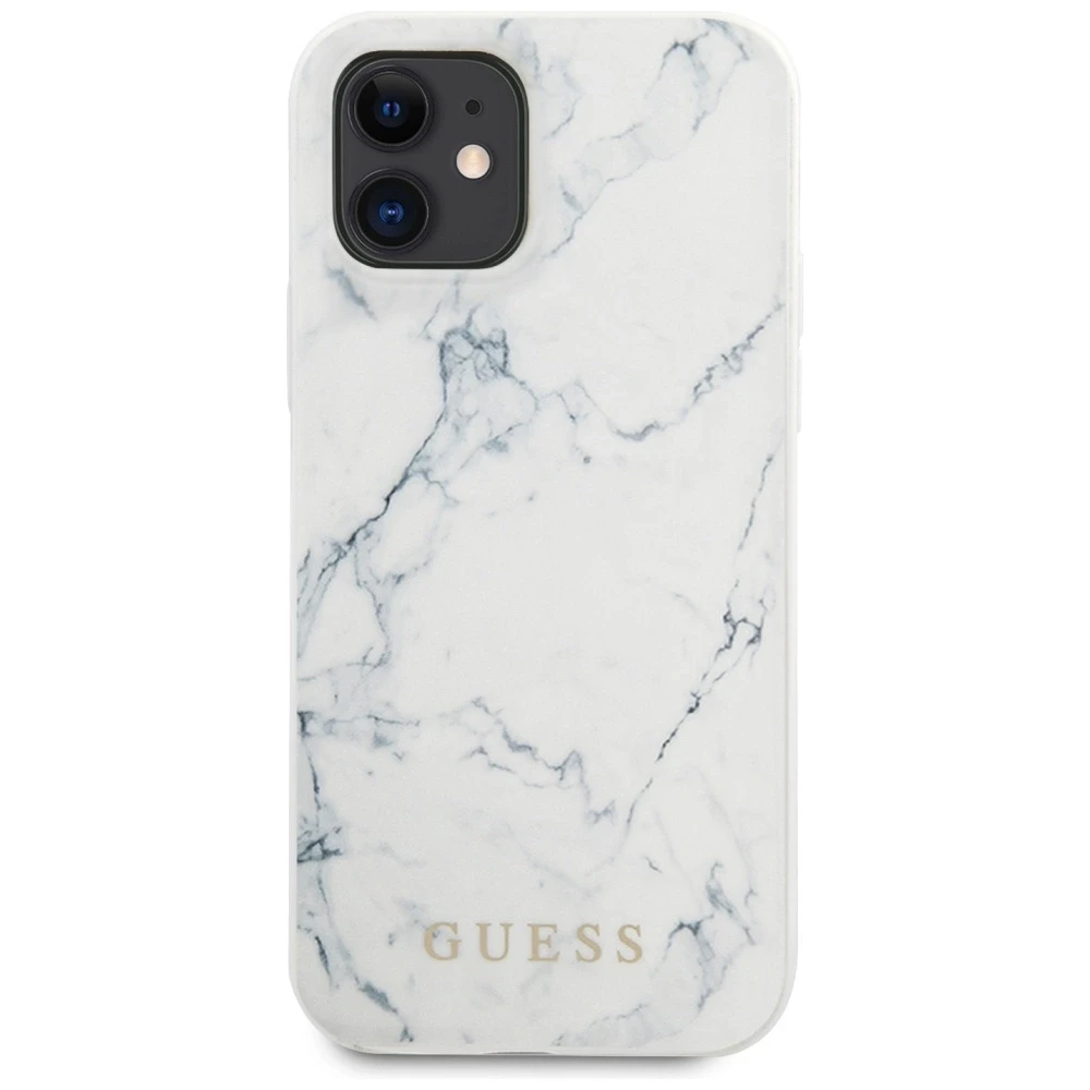„Guess Marble“ – dėklas Apple iPhone 12 Mini baltas