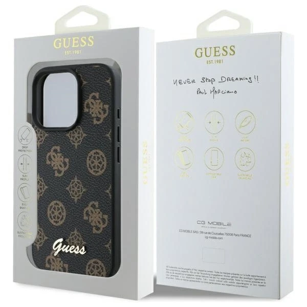 Guess Peony Script MagSafe Apple iPhone 16 Pro Max - dėklas telefonui juodos spalvos