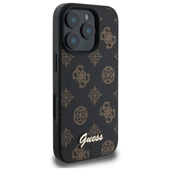 Guess Peony Script MagSafe Apple iPhone 16 Pro Max - dėklas telefonui juodos spalvos