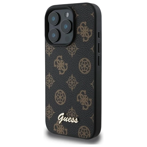 Guess Peony Script MagSafe Apple iPhone 16 Pro Max - dėklas telefonui juodos spalvos