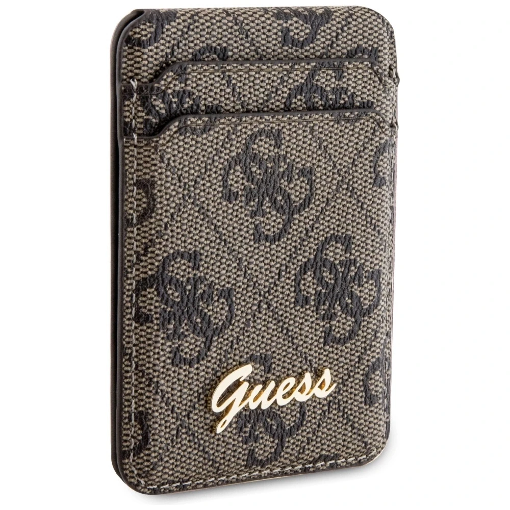 „Guess“ piniginės kortelės lizdo stovas GUWMSHG4SHW dėklas – rudas „MagSafe 4G Classic“ logotipas