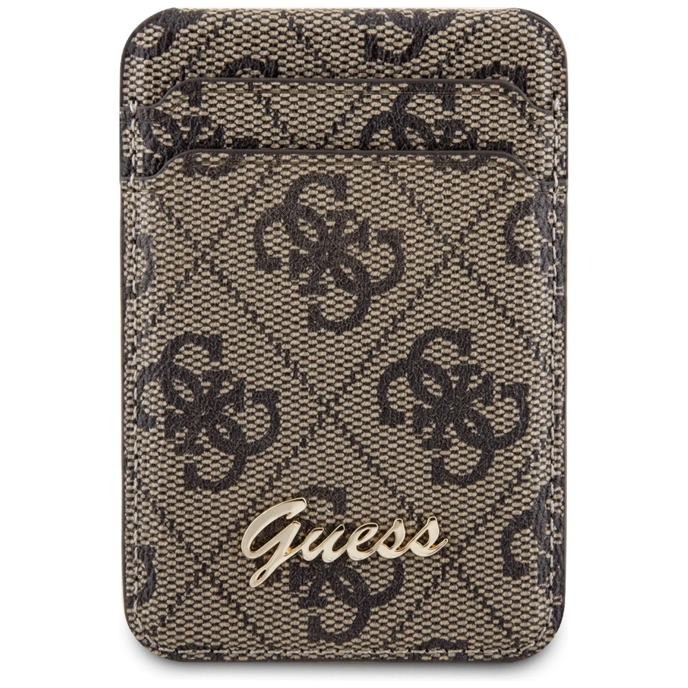 „Guess“ piniginės kortelės lizdo stovas GUWMSHG4SHW dėklas – rudas „MagSafe 4G Classic“ logotipas