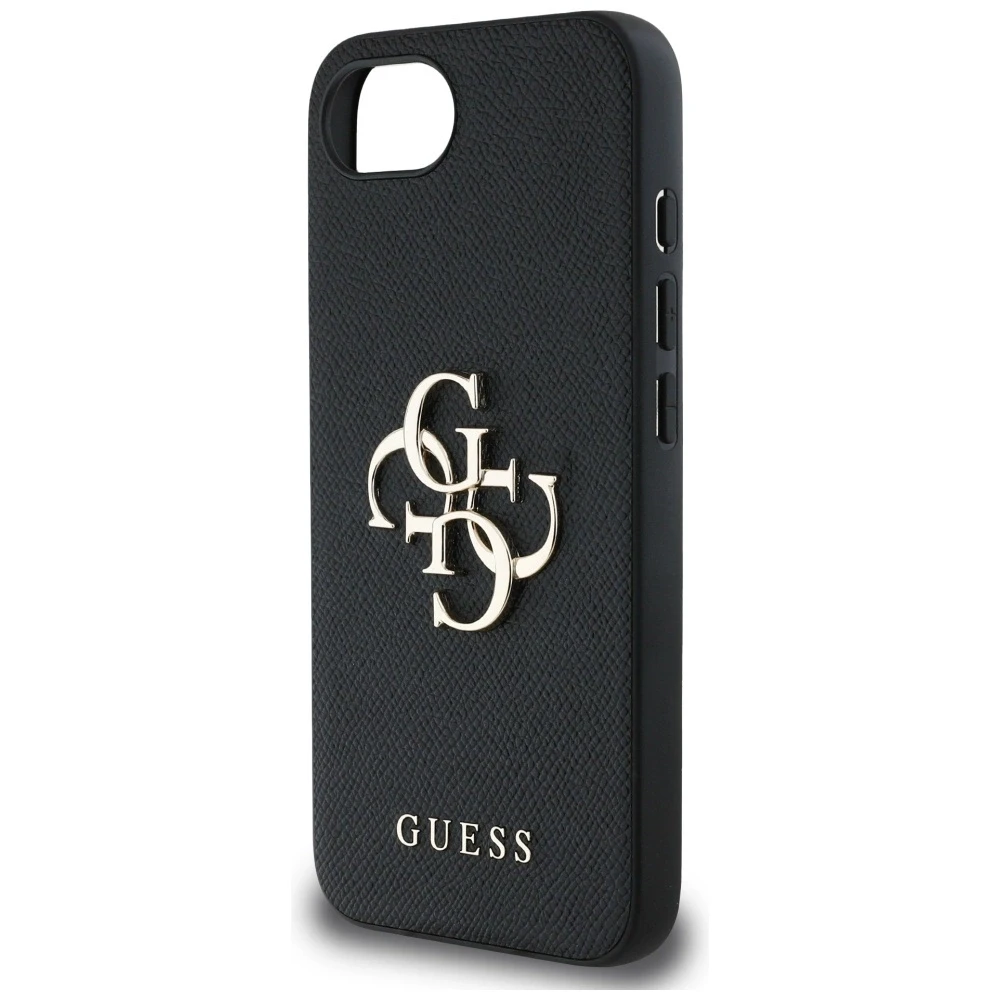 GUESS dėklas skirtas Apple iPhone 16e (SE 4 2025) GUHCPSE4PGT4MBK (PU Grained Big 4G and Classic) juodos spalvos