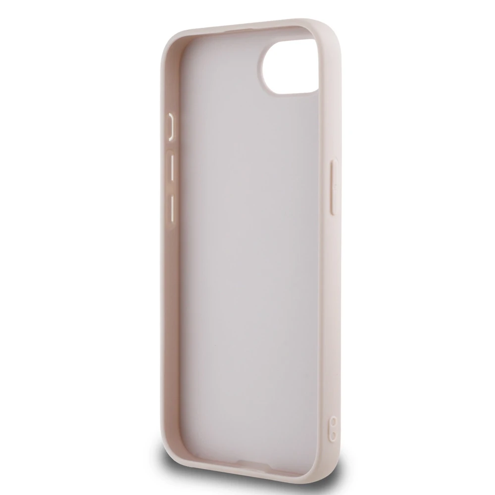 Guess PU Grained 4G Metal Logo Apple iPhone 16e dėklas telefonui rožinės spalvos
