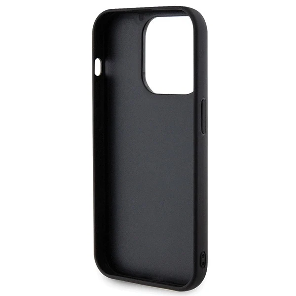 Dėklas GUESS GUHCP15LPSQSQSK IPHONE 15 PRO 6.1 "Juodas/Juodas HARDCASE QUILTED METAL LOGO