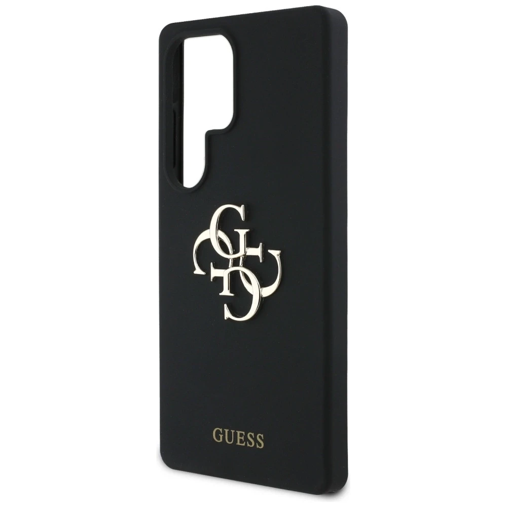 Dėklas Guess Silicone Big 4G Logo Bottom Script Samsung Galaxy S25 Ultra juodos spalvos