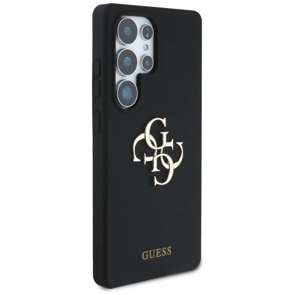 Dėklas Guess Silicone Big 4G Logo Bottom Script Samsung Galaxy S25 Ultra juodos spalvos