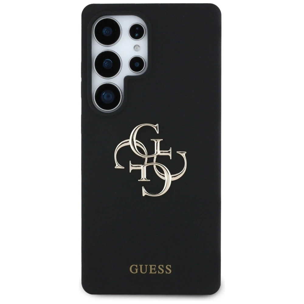 Dėklas Guess Silicone Big 4G Logo Bottom Script Samsung Galaxy S25 Ultra juodos spalvos