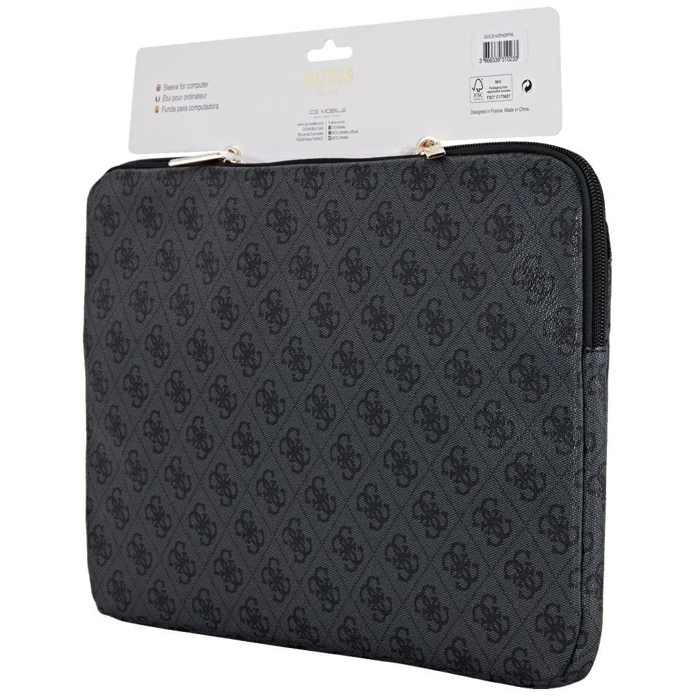 Bag Guess Sleeve 14″ 4G Zipper Pocket Triangle Logo juodos spalvos
